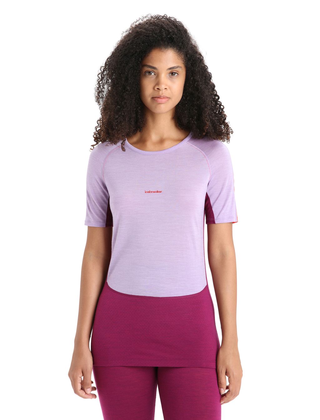 ICEBREAKER Wmns 125 ZoneKnit SS Crewe, Purple Haze/Go Berry velikost: M