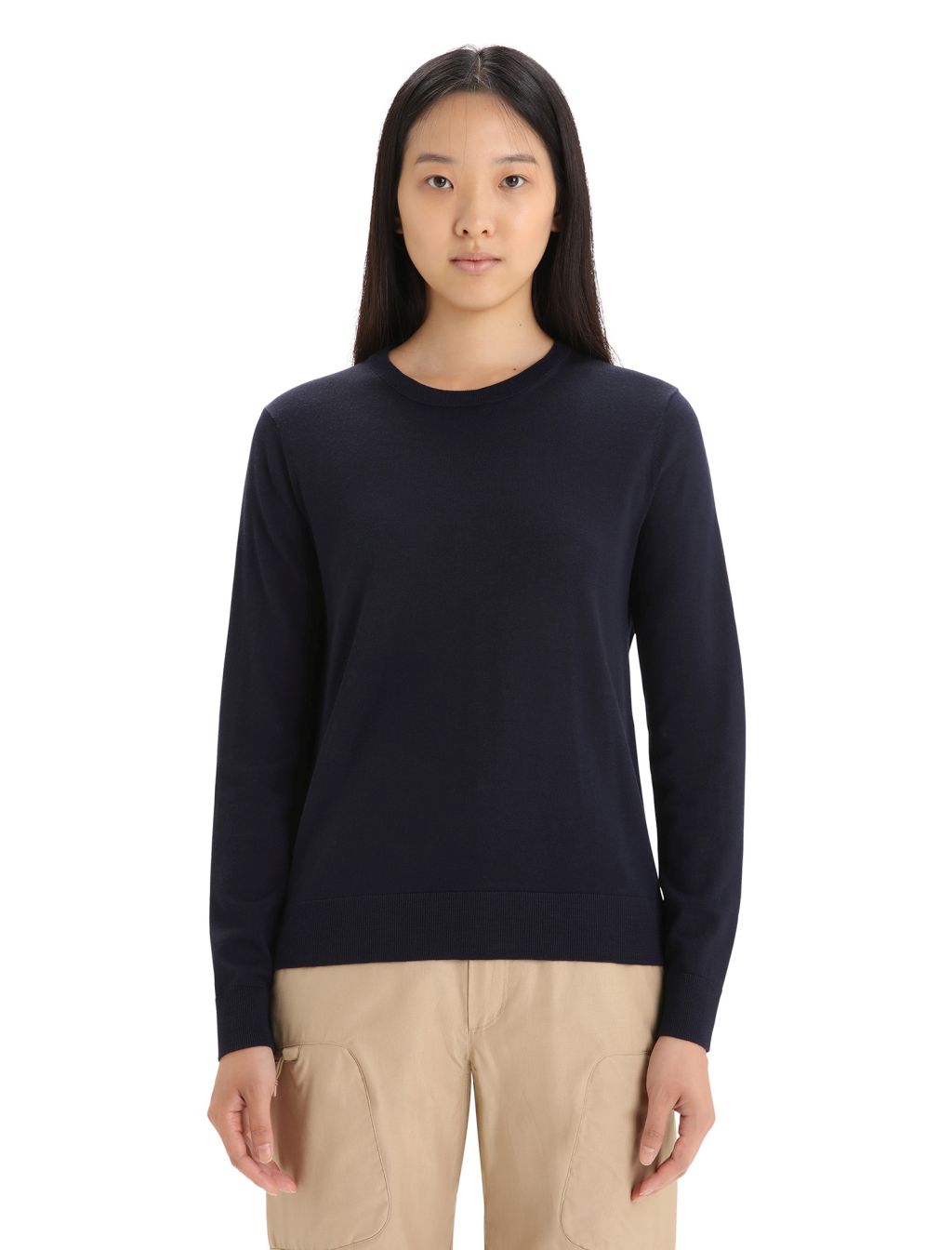 ICEBREAKER Wmns Wilcox LS Sweater, Midnight Navy velikost: S