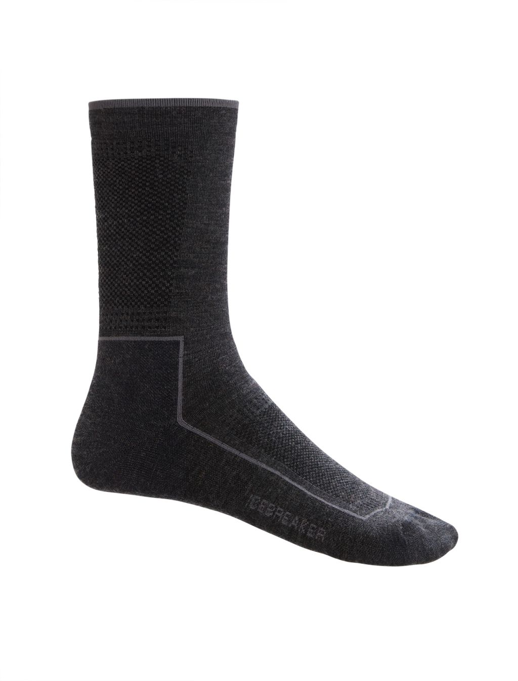Pánské merino ponožky ICEBREAKER Mens Hike Cool-Lite 3Q Crew, Jet Heather/Monsoon velikost: 39-41,5 (S)