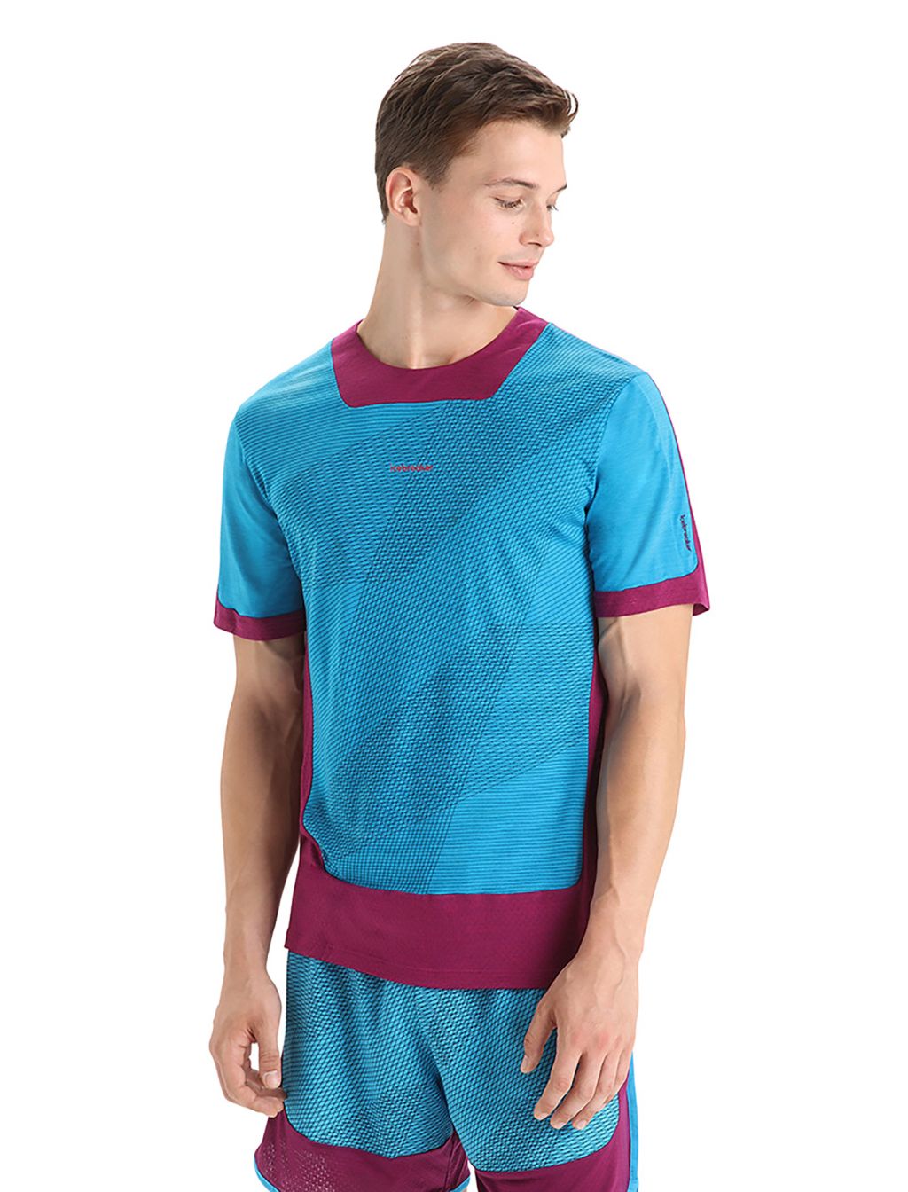 ICEBREAKER Mens ZoneKnit™ SS Tee GEODETIC, Geo Blue/Go Berry/Aop velikost: XL