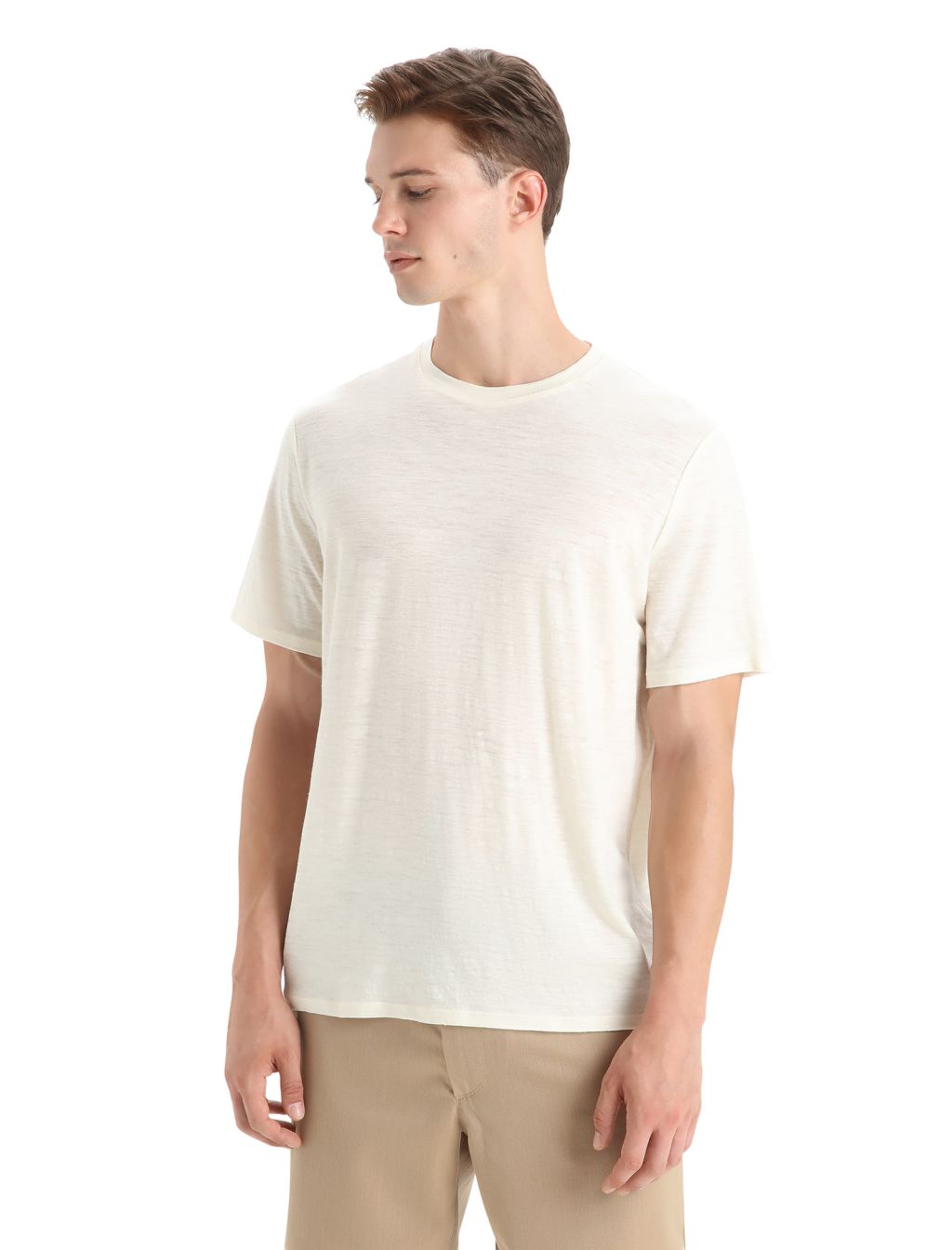 ICEBREAKER Mens Merino Linen SS Tee, Chalk velikost: L