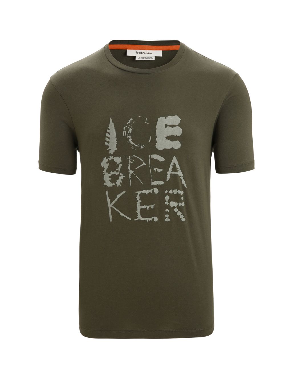 ICEBREAKER Mens Tencel Cotton SS Tee Natural Logo, Loden velikost: XL