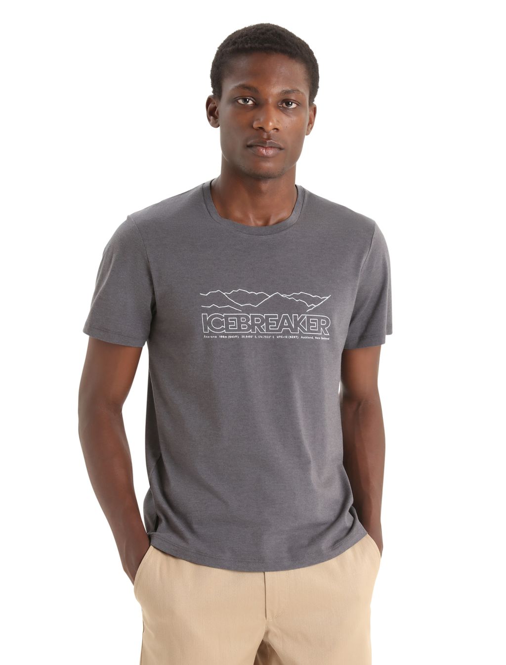 ICEBREAKER Mens Central Classic SS Tee Icebreaker Story, Monsoon velikost: XS