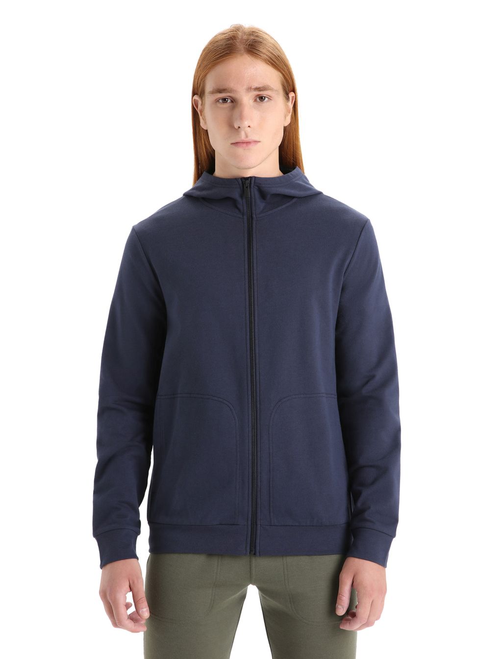 ICEBREAKER Mens Central Classic LS Zip Hoodie, Midnight Navy velikost: XL