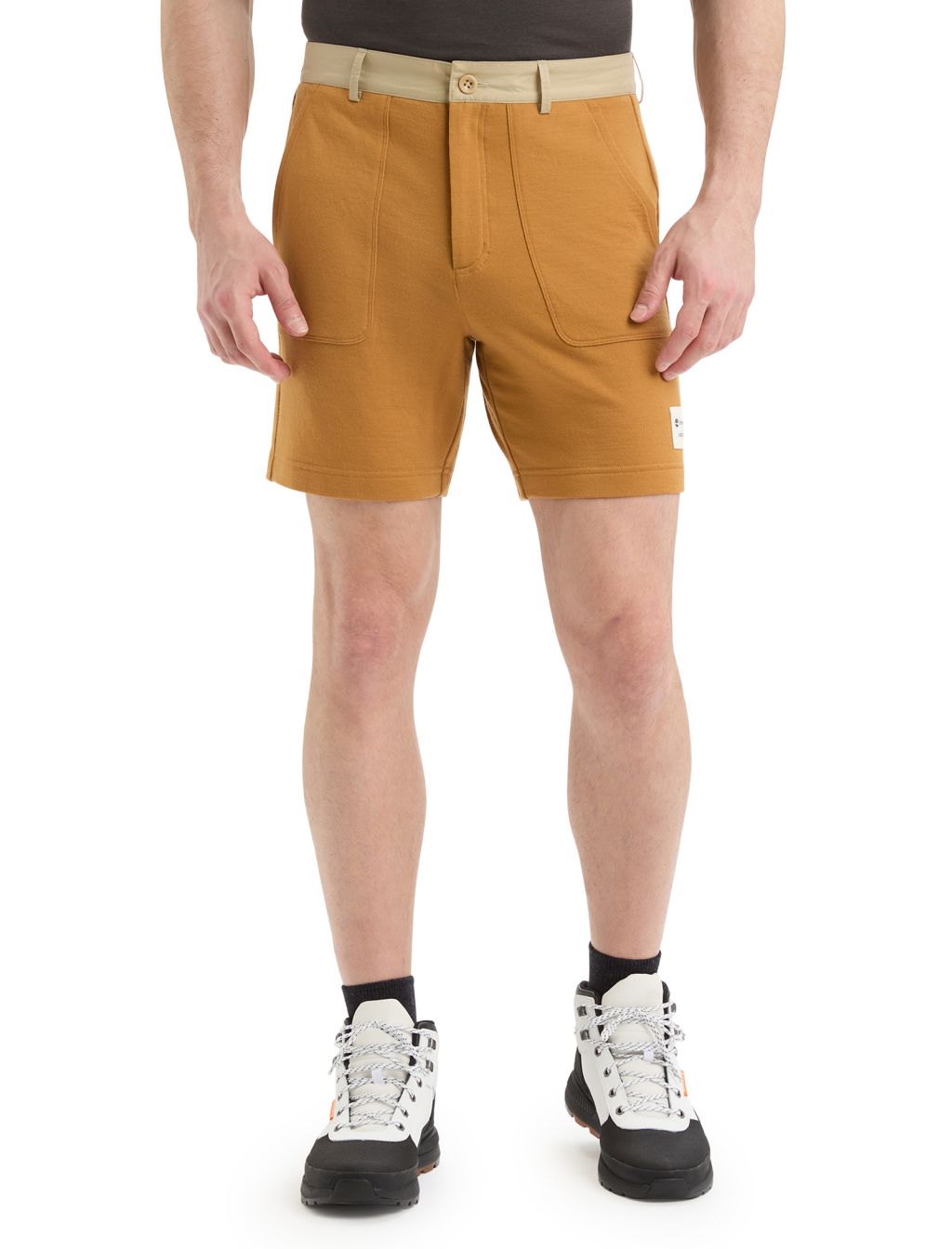 ICEBREAKER Mens IB x Timberland Merino Terry Chino Shorts, Wheat Boot/Sand velikost: XL