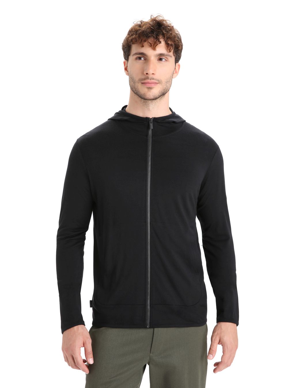 ICEBREAKER Mens Granary LS Zip Hoodie, Black velikost: M