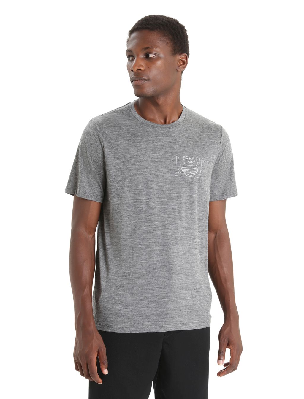 ICEBREAKER Mens Tech Lite II SS Tee Mountain Sunset, Gritstone Heather velikost: M