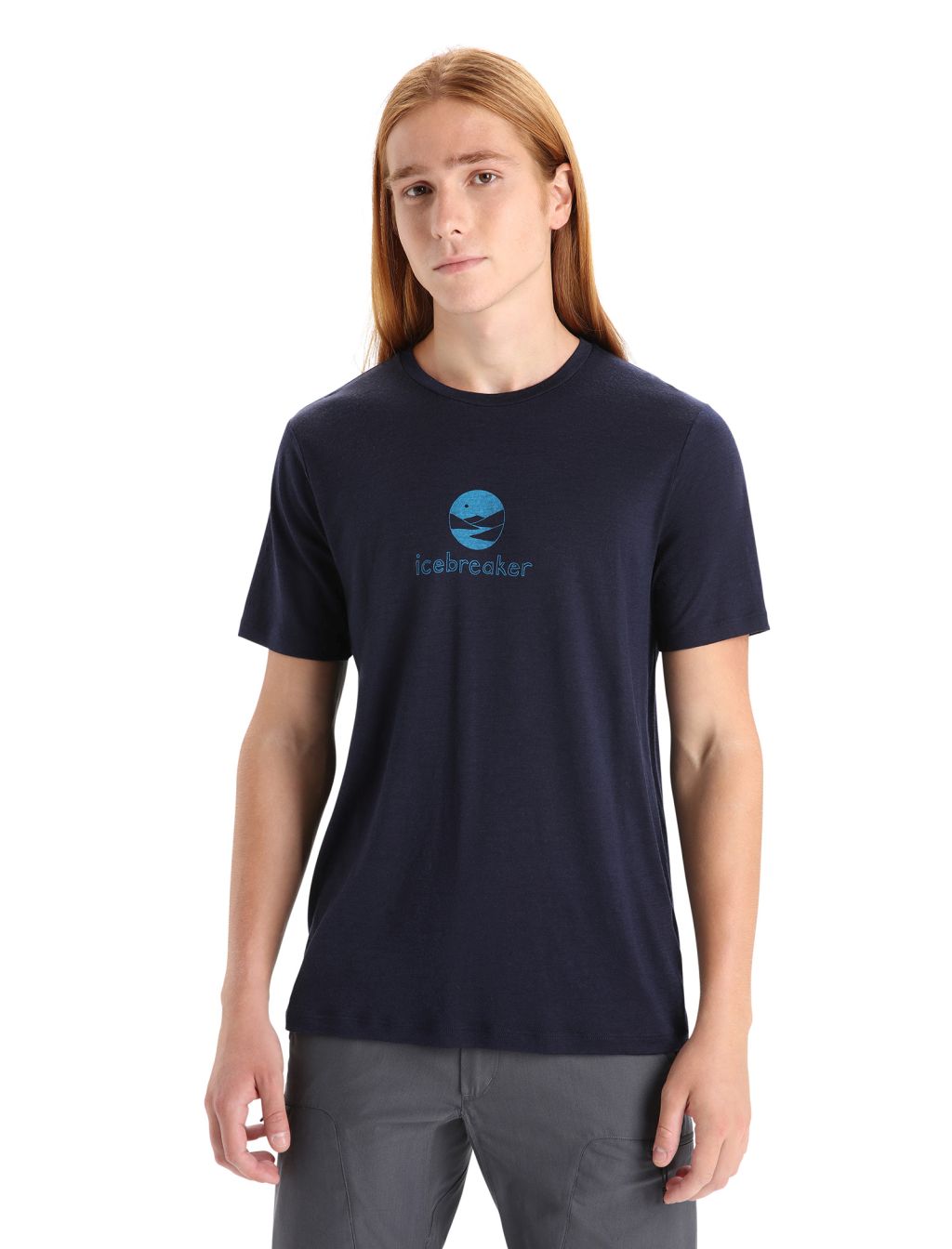 ICEBREAKER Mens Tech Lite II SS Tee IB Essential Logo, Midnight Navy velikost: S