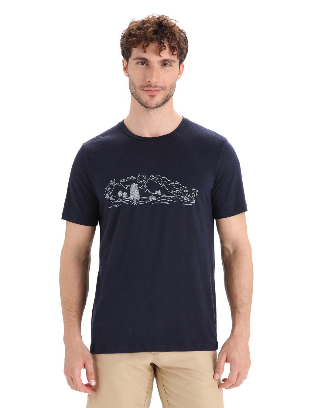 ICEBREAKER Mens Tech Lite II SS Tee Nature Sprint, Midnight Navy velikost: L