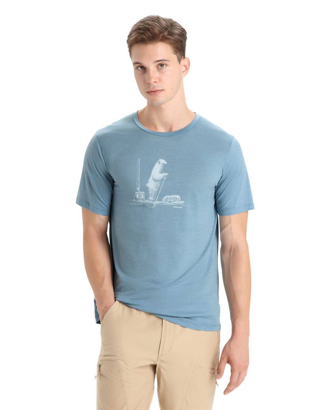 ICEBREAKER Mens Tech Lite II SS Tee Polar Paddle, Astral Blue velikost: M