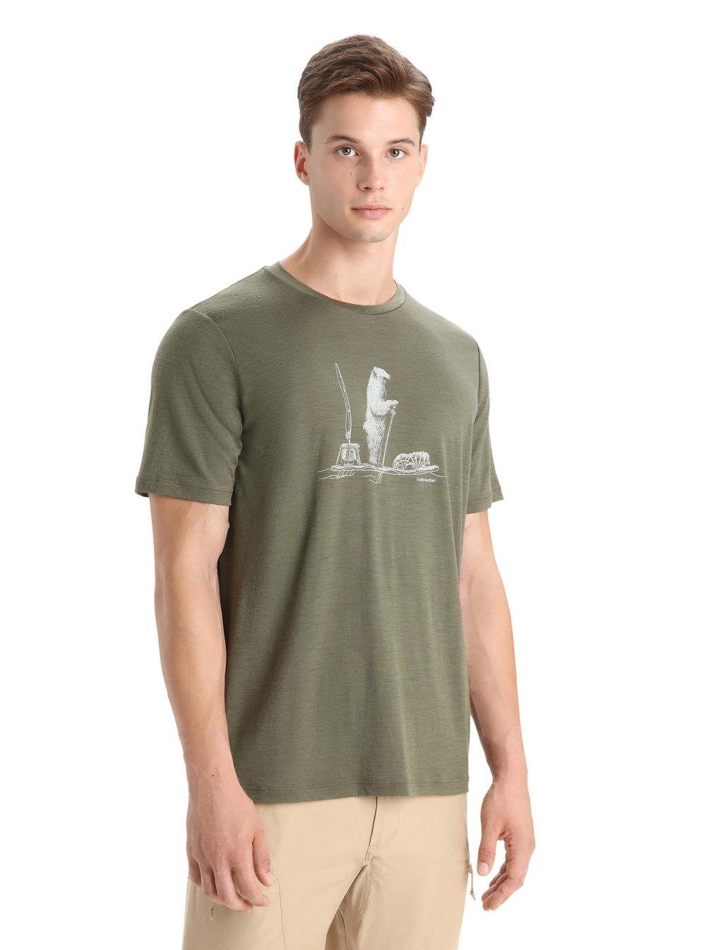 ICEBREAKER Mens Tech Lite II SS Tee Polar Paddle, Loden velikost: M