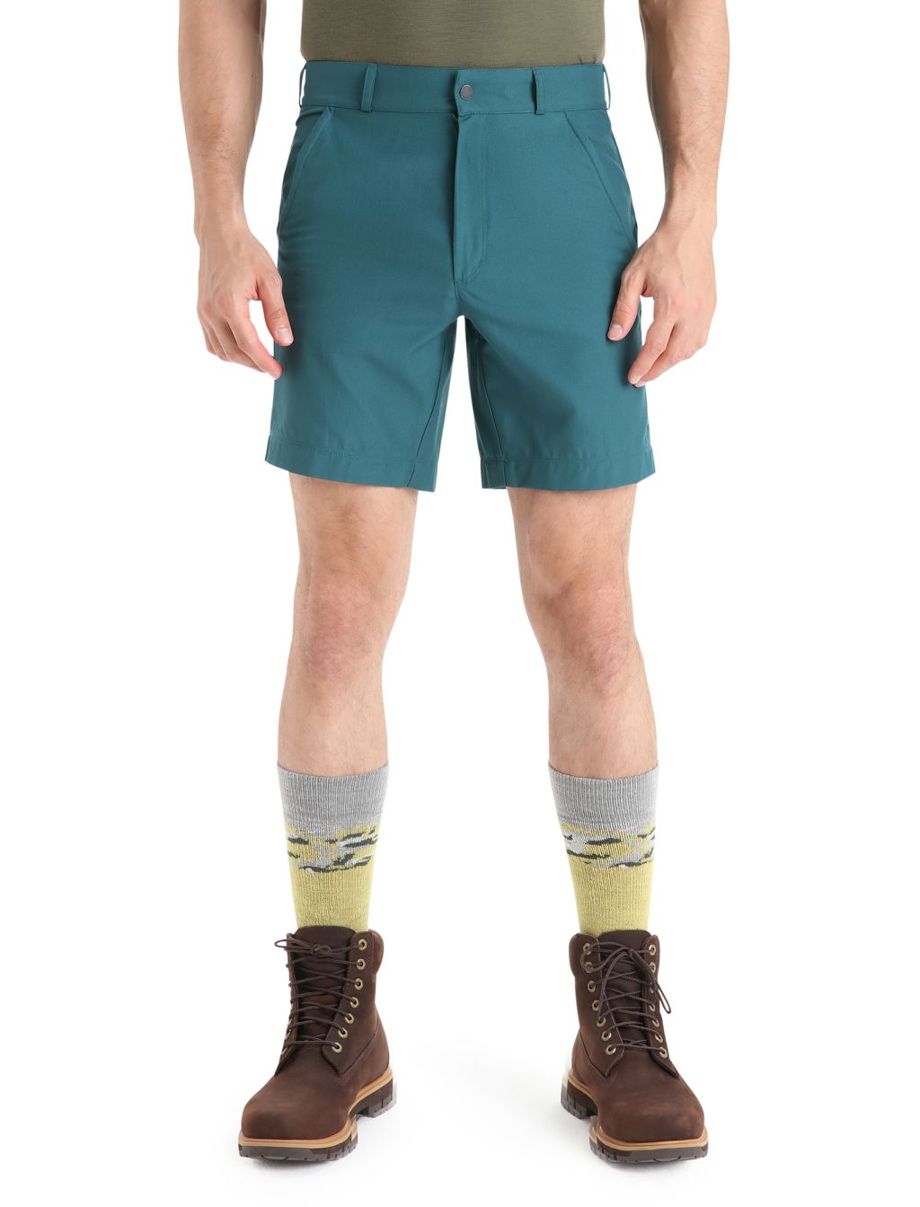 ICEBREAKER Mens Hike Shorts, Green Glory velikost: 28