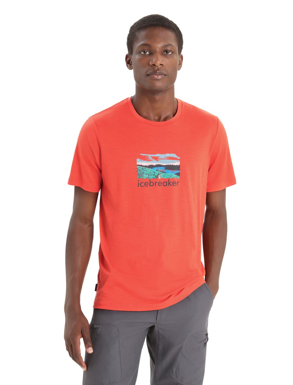 ICEBREAKER Mens Tech Lite II SS Tee Trailhead, Vibrant Earth velikost: L