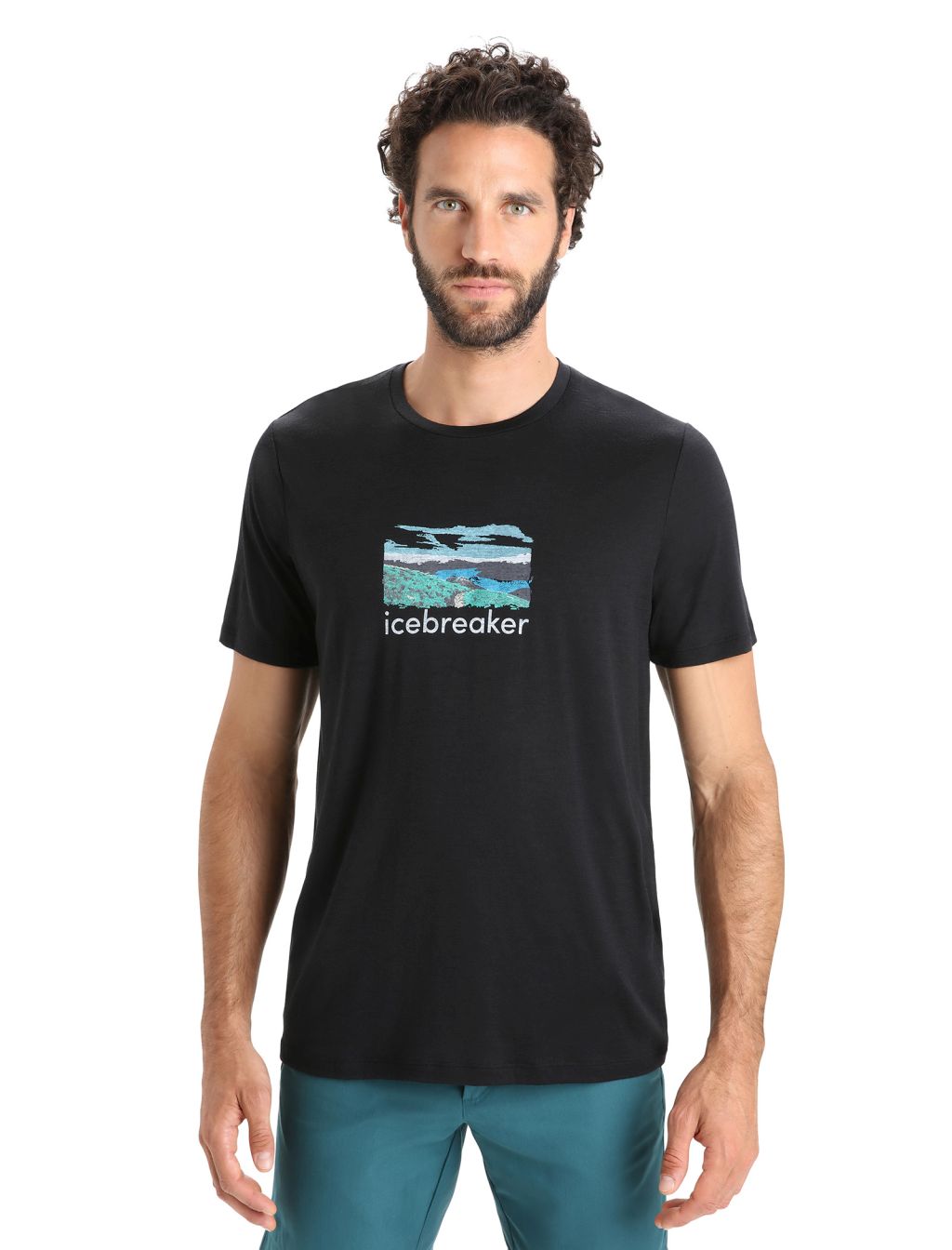 ICEBREAKER Mens Tech Lite II SS Tee Trailhead, Black velikost: XS