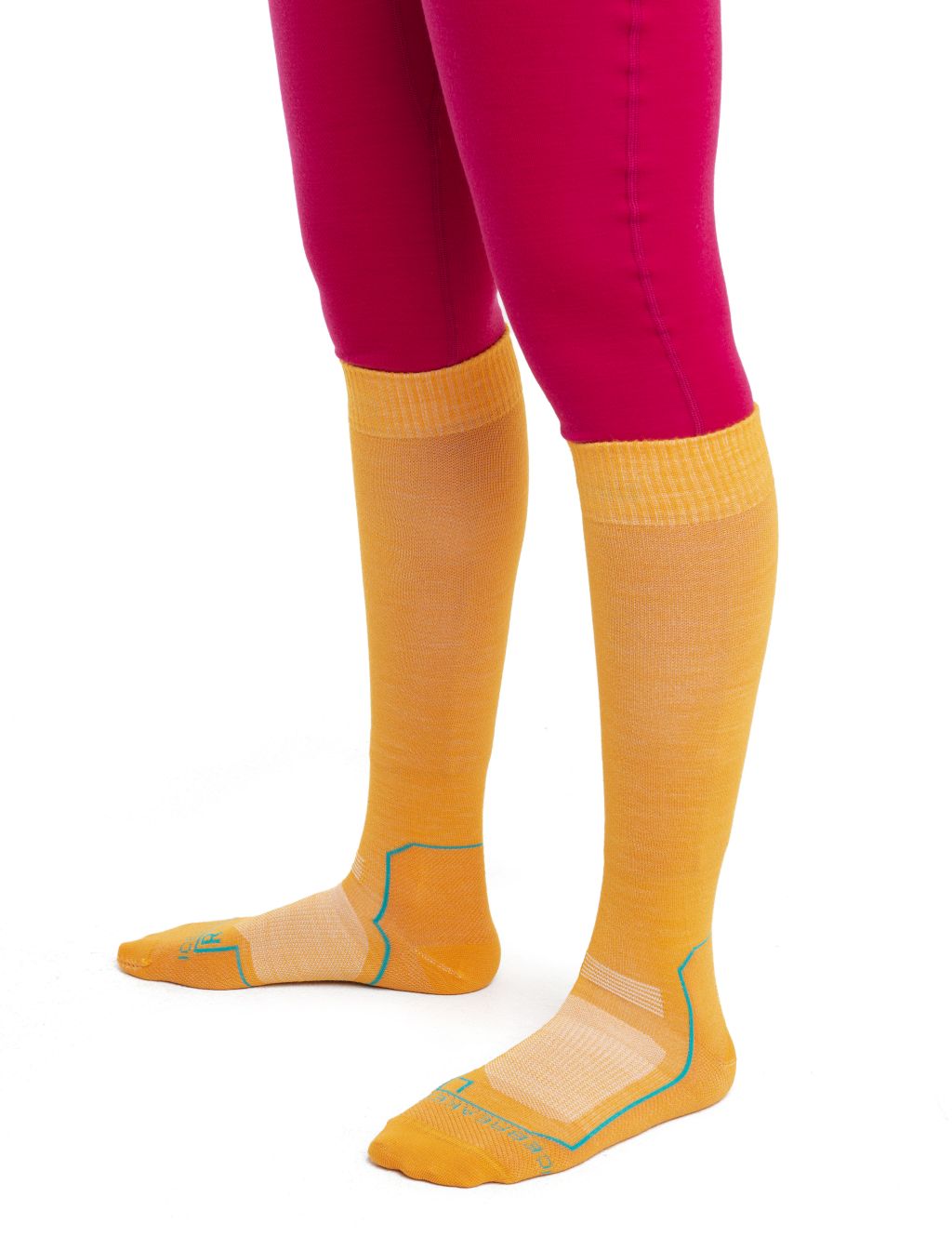 Dámské merino ponožky ICEBREAKER Wmns Ski+ Ultralight OTC, Solar/Flux Green/Earth velikost: 35-37 (S)