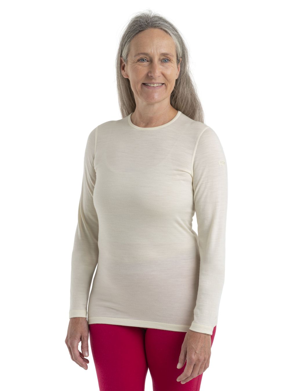 Dámské merino triko dlouhý rukáv ICEBREAKER Wmns 200 Oasis LS Crewe, Undyed velikost: XS