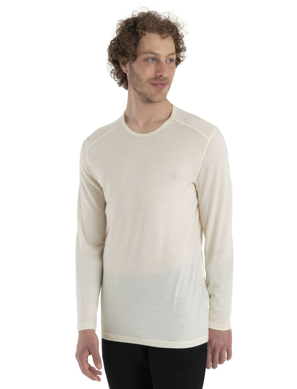 Pánské merino triko dlouhý rukáv ICEBREAKER Mens 200 Oasis LS Crewe, Undyed velikost: XL