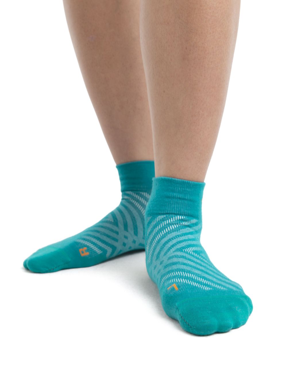 Dámské merino ponožky ICEBREAKER Wmns Run+ Ultralight Mini, Flux Green/Solar velikost: 41-43 (L)