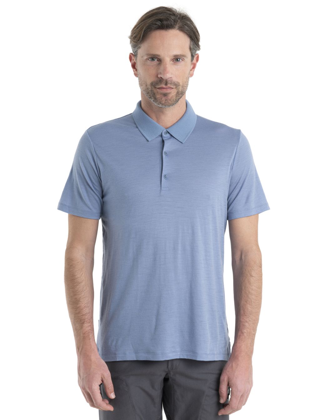 Pánské merino polo triko ICEBREAKER Mens Tech Lite II SS Polo, Kyanite velikost: L