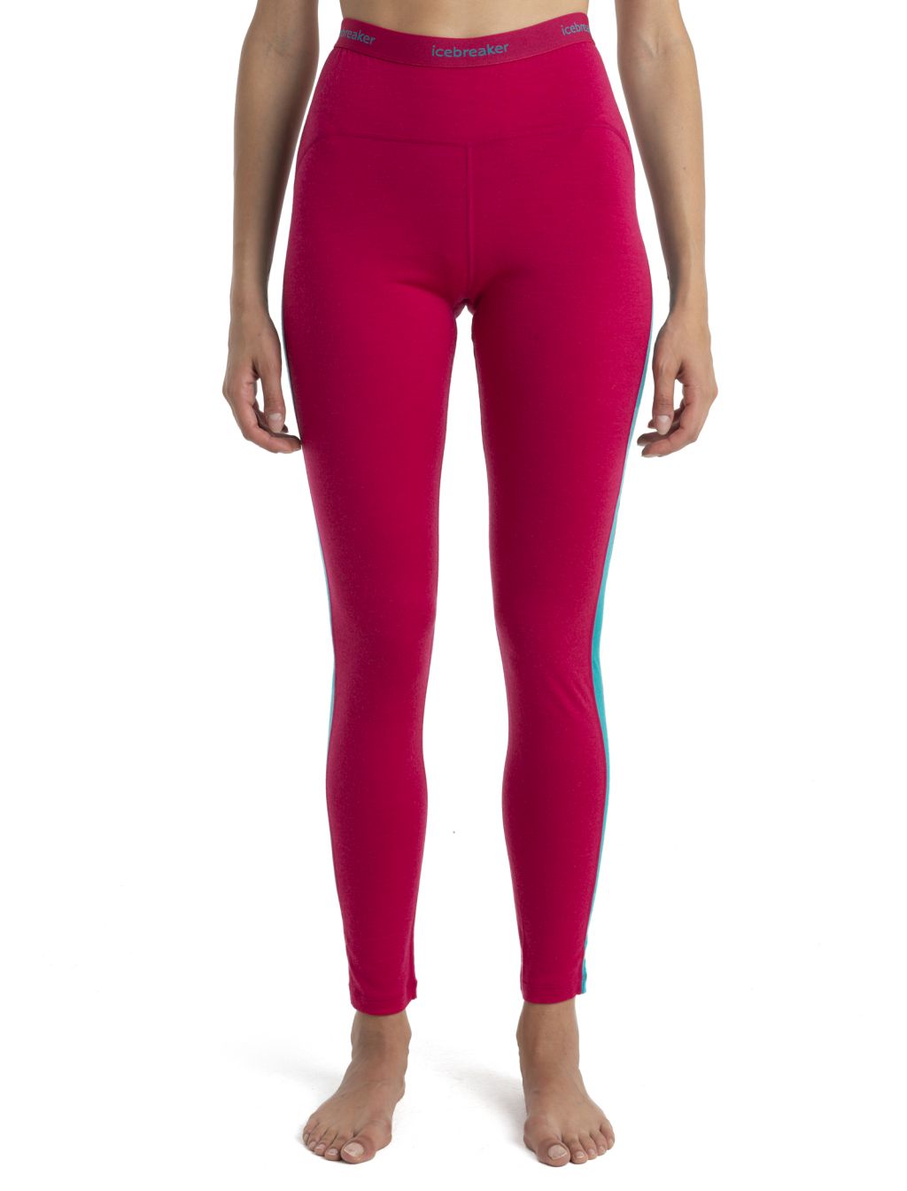 Dámské merino spodky ICEBREAKER Wmns 200 Oasis Sonebula Leggings, Electronpink/Fluxgreen velikost: XS