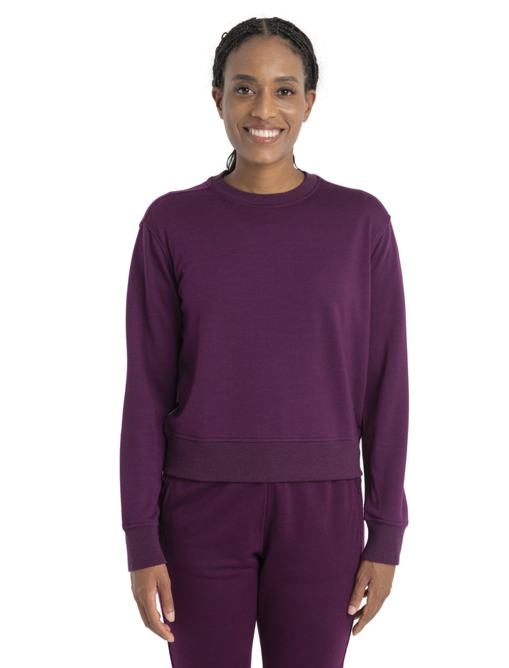 Dámský merino svetr ICEBREAKER Wmns Merino Crush II LS Sweatshirt, Nightshade velikost: L