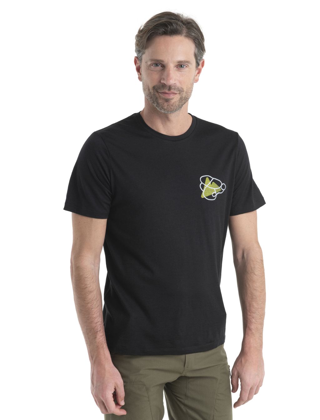 Pánské merino triko krátký rukáv ICEBREAKER Mens Merino 150 Tech Lite II SS Tee Community, Black velikost: M