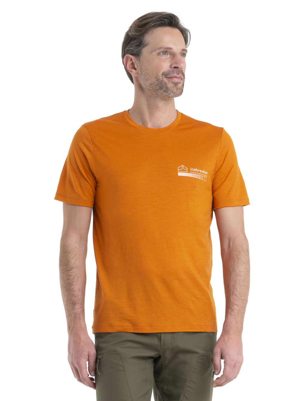 Pánské merino triko krátký rukáv ICEBREAKER Mens Merino 150 Tech Lite II SS Tee Mountain, Earth velikost: M