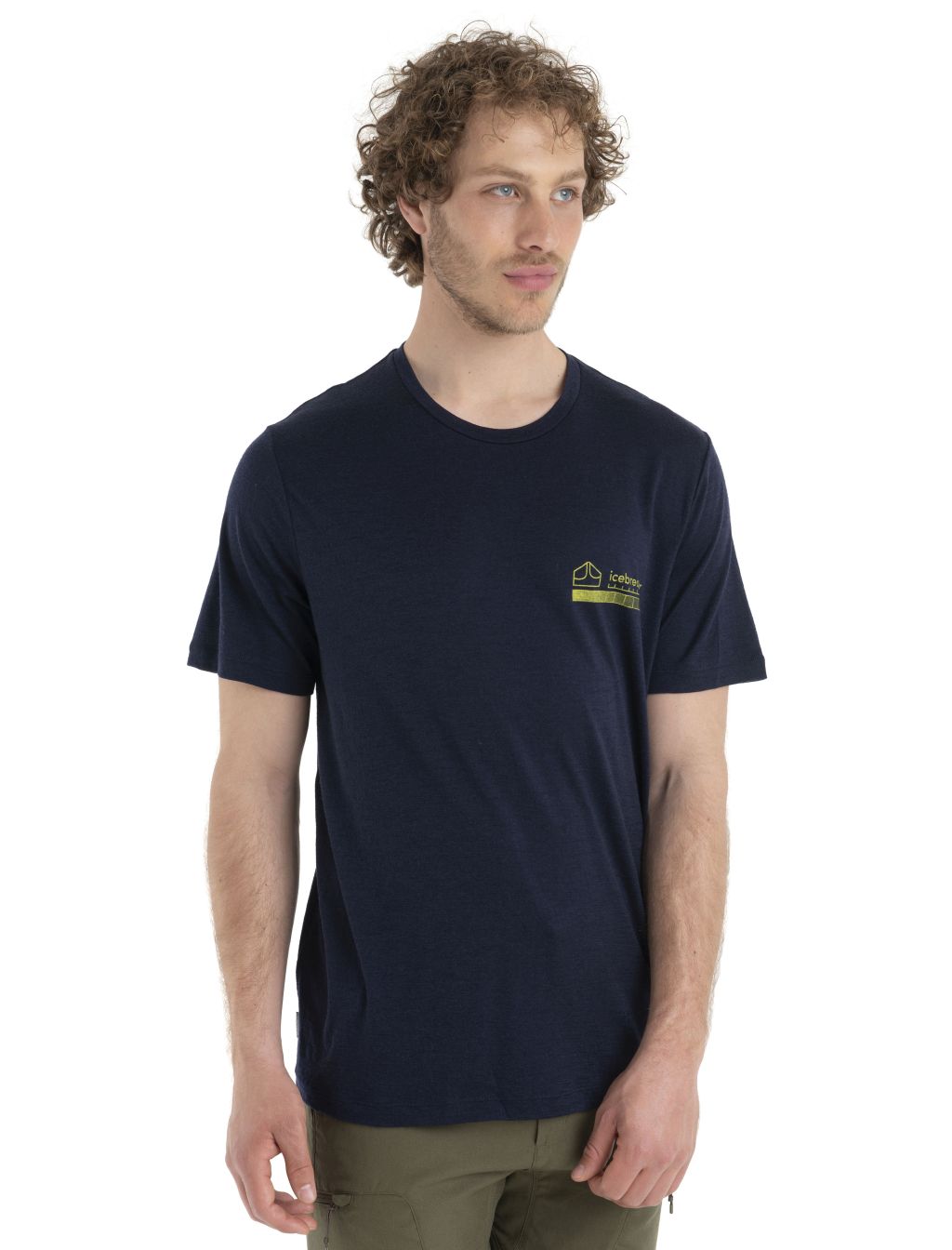 Pánské merino triko krátký rukáv ICEBREAKER Mens Merino 150 Tech Lite II SS Tee Mountain, Midnight Navy velikost: S