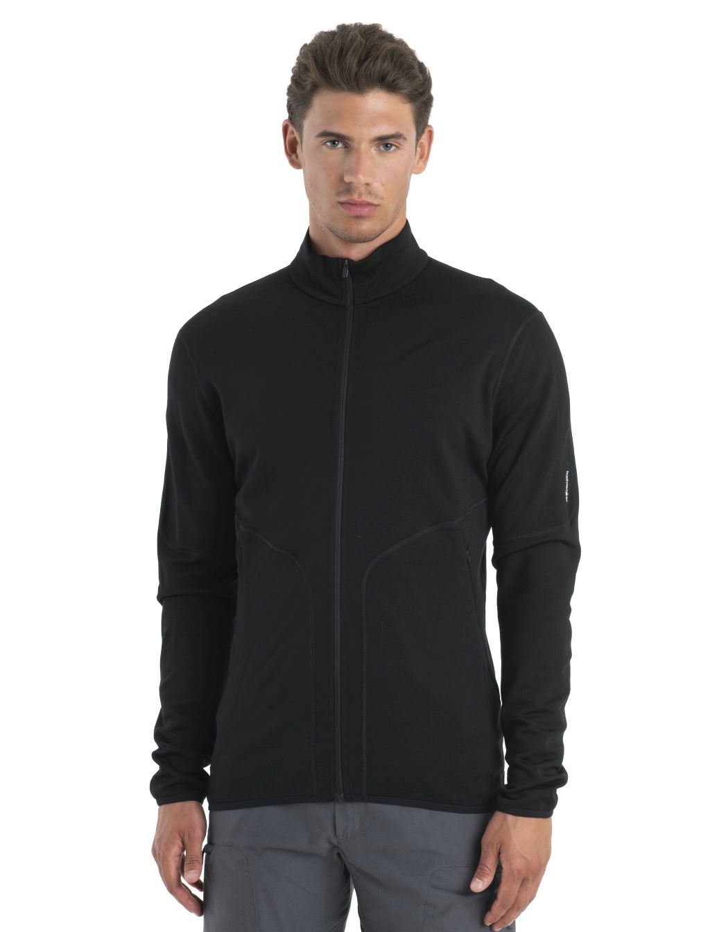 Pánská merino mikina ICEBREAKER Mens Merino 560 Realfleece EleMtal II LS Zip, Black velikost: M