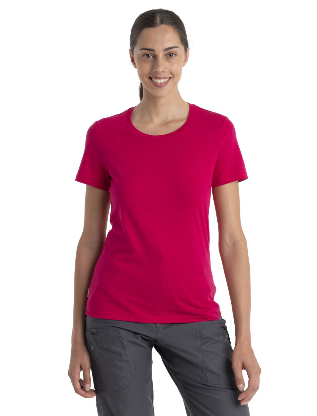 Dámské merino triko krátký rukáv ICEBREAKER Wmns Central Classic SS Tee, Electron Pink velikost: S