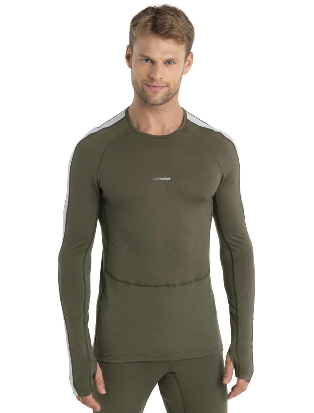 ICEBREAKER Mens ZoneKnit 200 LS Crewe, Loden/Ether velikost: L