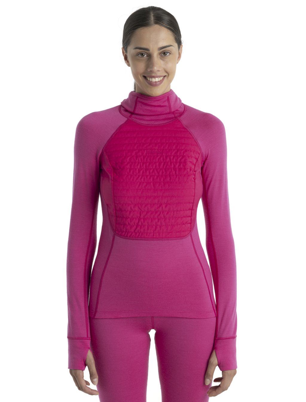 Dámská merino mikina s kapucí ICEBREAKER Wmns ZoneKnit Insulated LS Hoodie, Tempo velikost: S