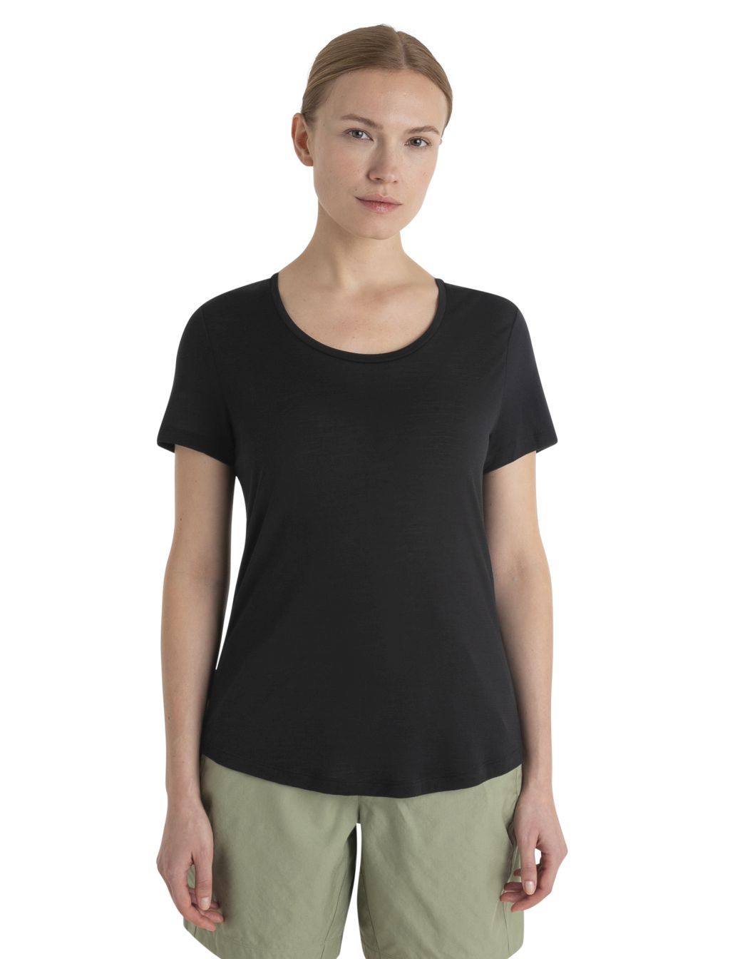 Dámské merino triko krátký rukáv ICEBREAKER Wmns Merino 125 Cool-Lite™ Sphere III SS Scoop Tee, Black velikost: M