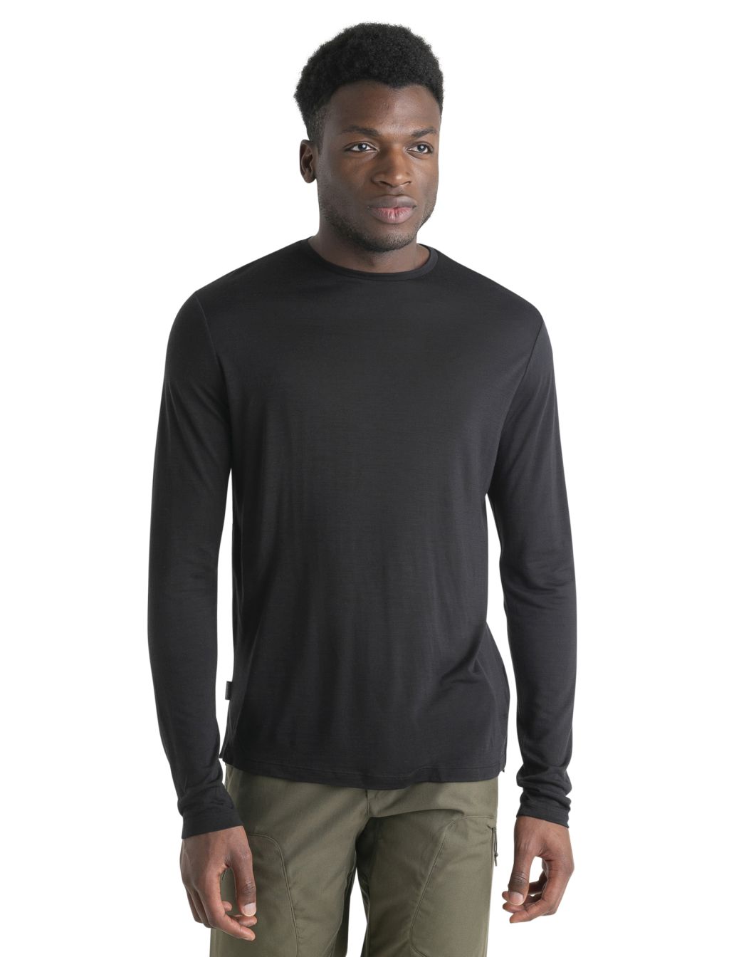 Pánské merino triko dlouhý rukáv ICEBREAKER Mens Merino 125 Cool-Lite™ Sphere III LS Tee, Black velikost: S