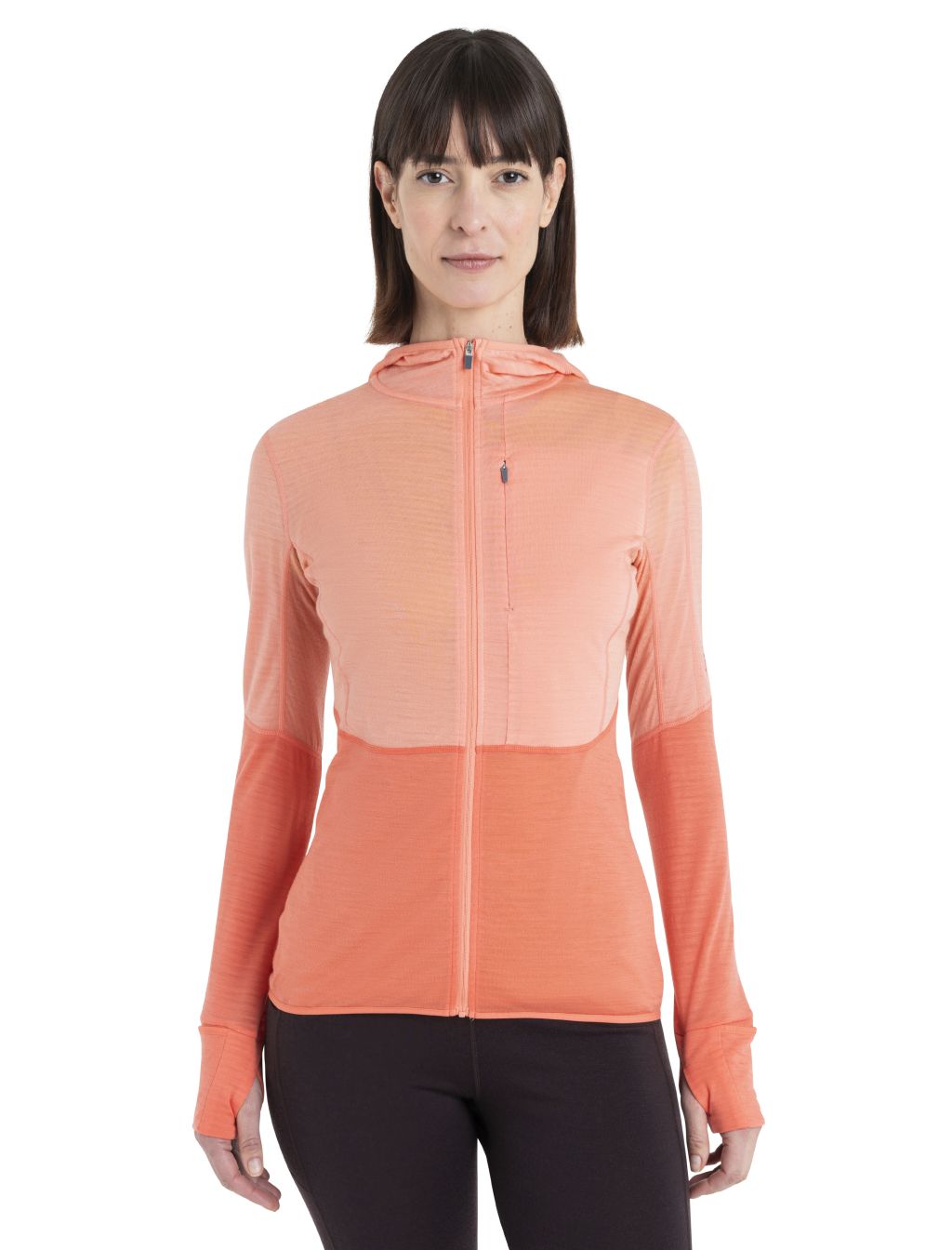 ICEBREAKER Wmns Merino 200 Realfleece™ Descender LS Zip Hoodie, Glow/Tang/Cb velikost: L