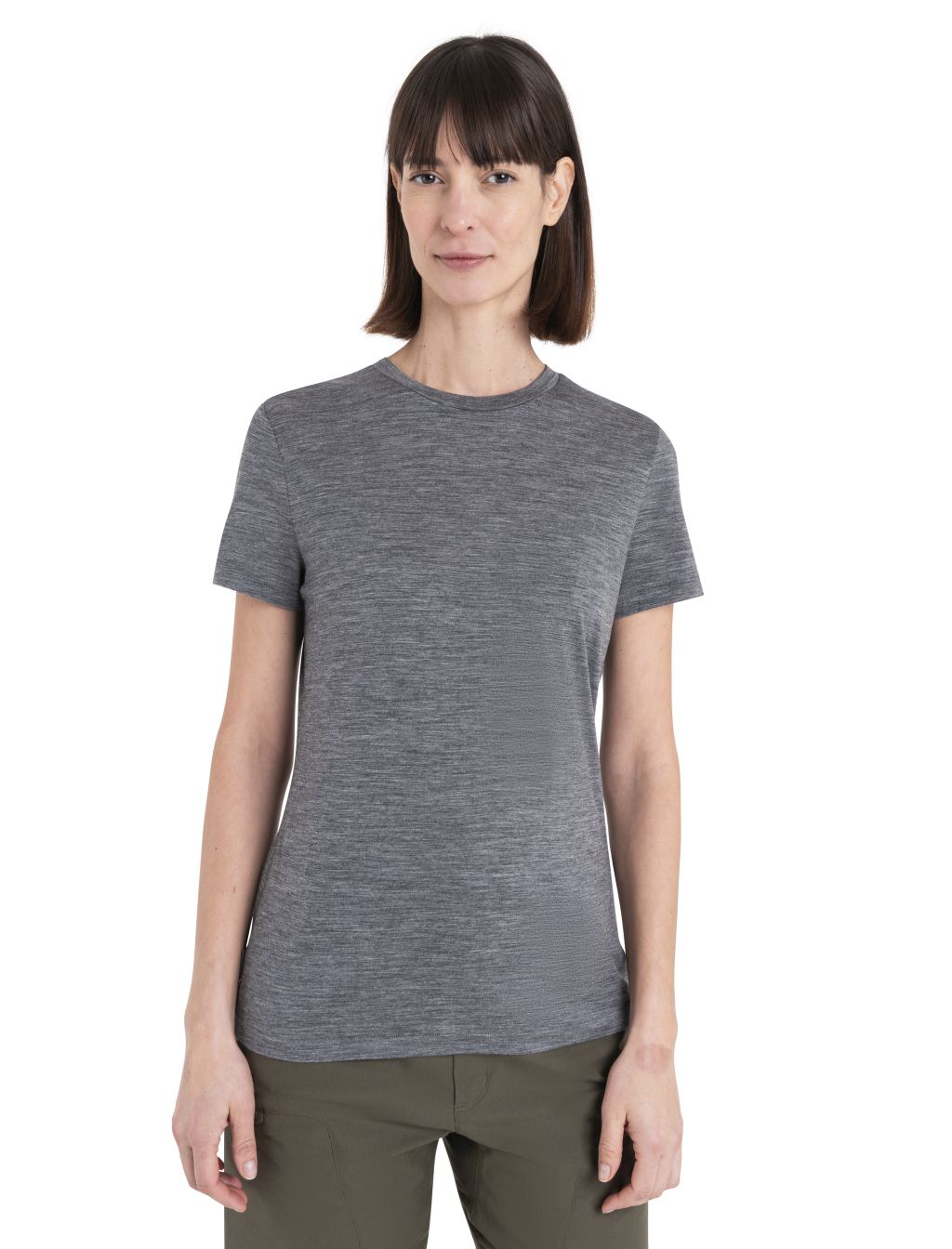 Dámské merino triko krátký rukáv ICEBREAKER Wmns Merino 150 Tech Lite III SS Tee, Gritstone Heather-013 velikost: L