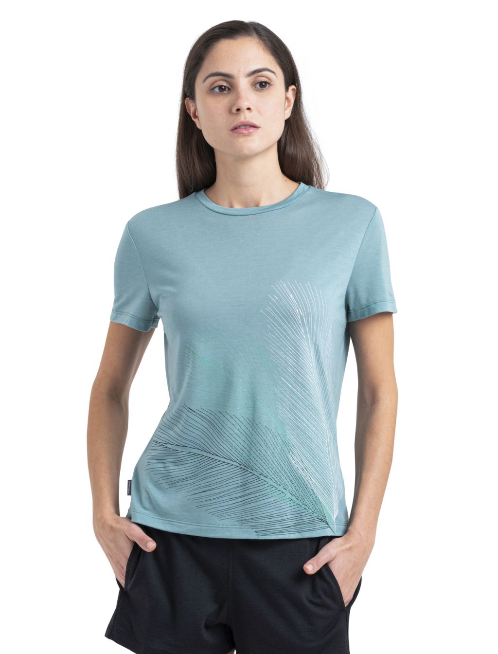 Dámské merino triko krátký rukáv ICEBREAKER Wmns Merino Core SS Tee Plume, Cloud Ray velikost: XL