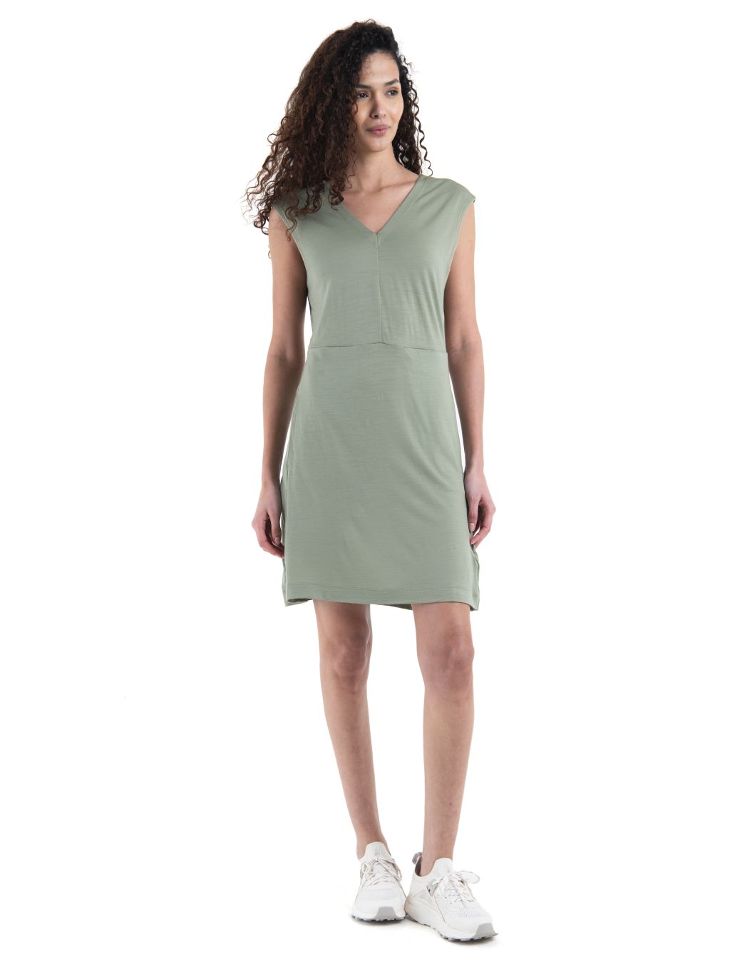 Dámské merino šaty ICEBREAKER Wmns Merino 200 Granary Sleeveless V Neck Dress, Lichen velikost: L