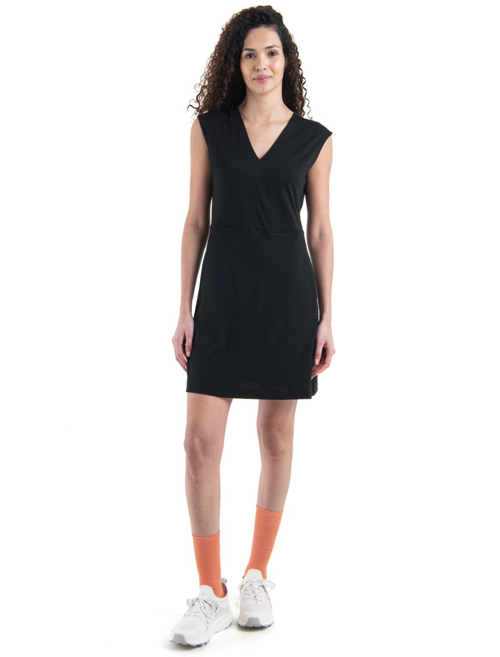 ICEBREAKER Wmns Merino 200 Granary Sleeveless V Neck Dress, Black velikost: M