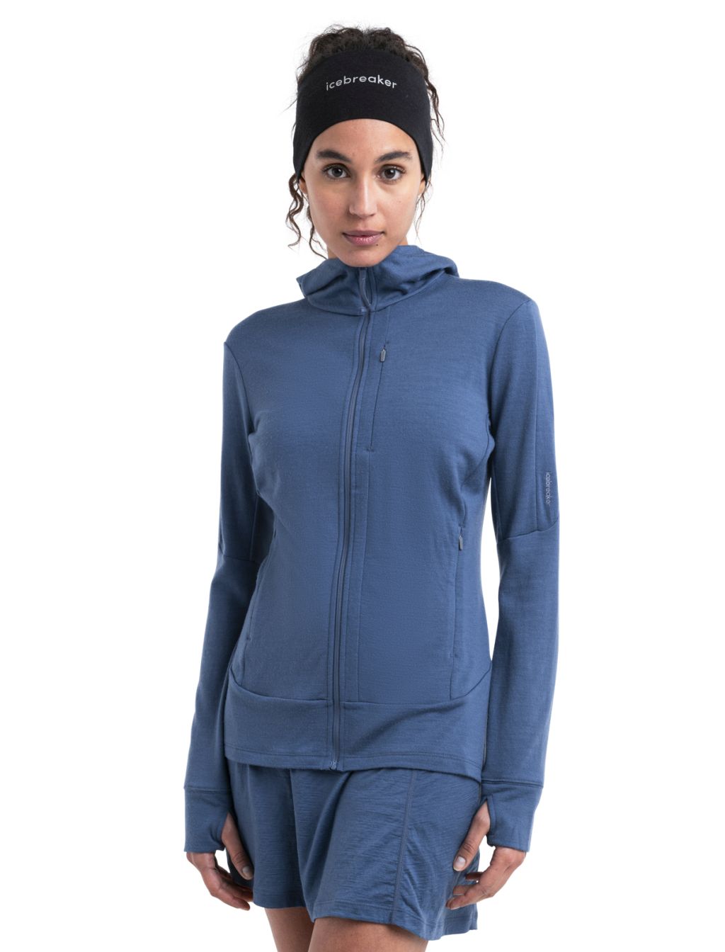 Dámská merino mikina s kapucí, zip ICEBREAKER Wmns Merino 260 Quantum IV LS Zip Hoodie, Dawn velikost: M