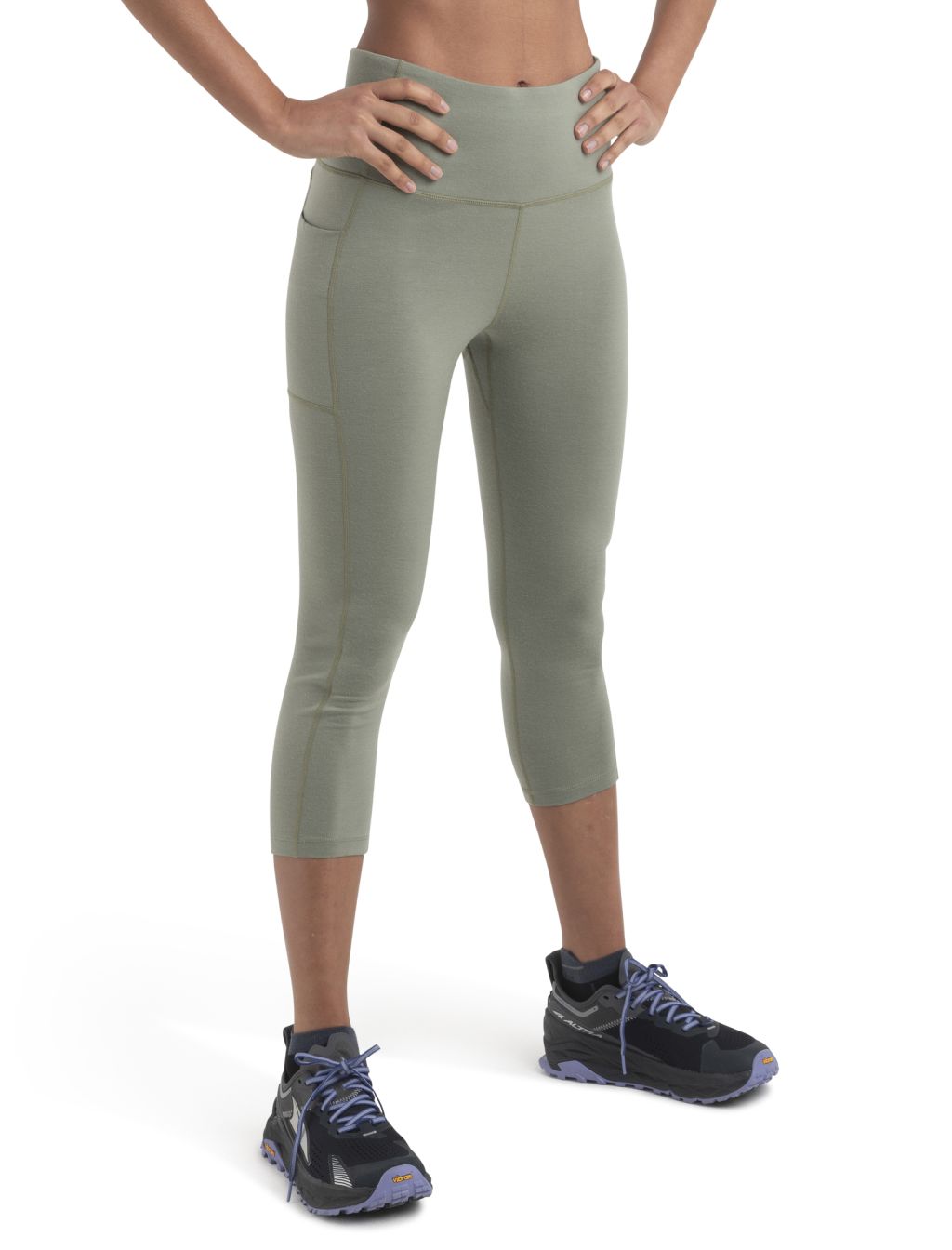 Dámské merino spodky ICEBREAKER Wmns Merino 260 Fastray II 20" High Rise 3/4 Tights, Lichen velikost: M