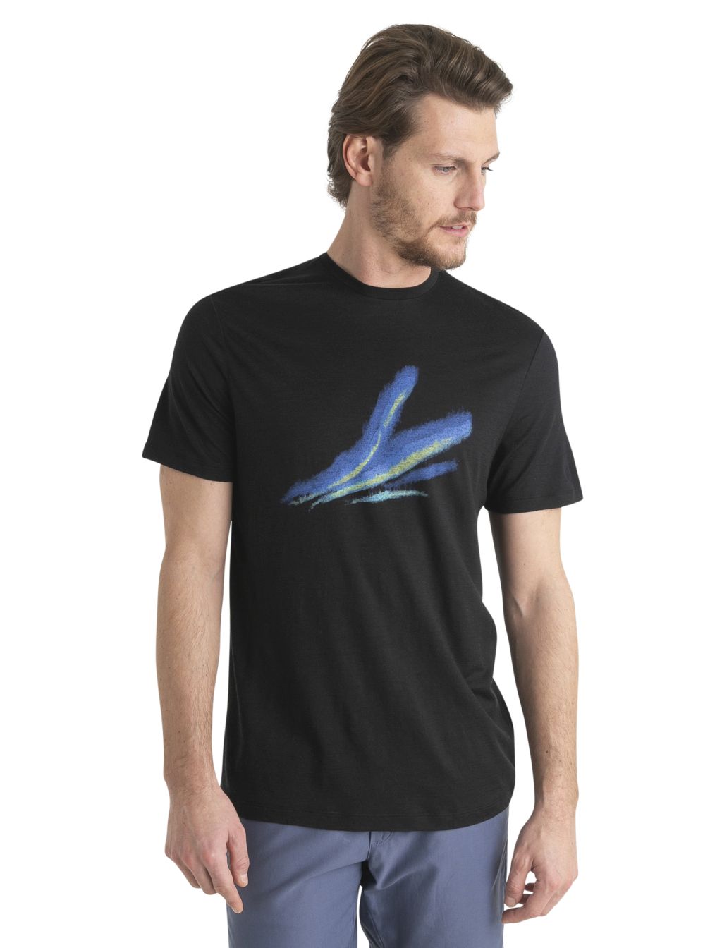 ICEBREAKER Mens Merino 150 Tech Lite III SS Tee Aurora Glow, Black velikost: XXL