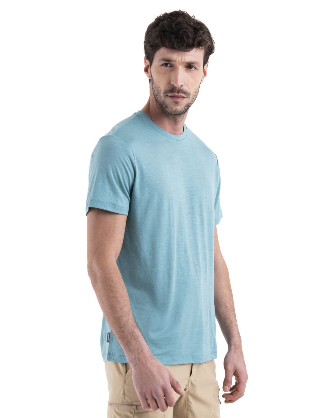 Pánské merino triko krátký rukáv ICEBREAKER Mens Merino 150 Tech Lite III SS Tee, Cloud Ray velikost: XS