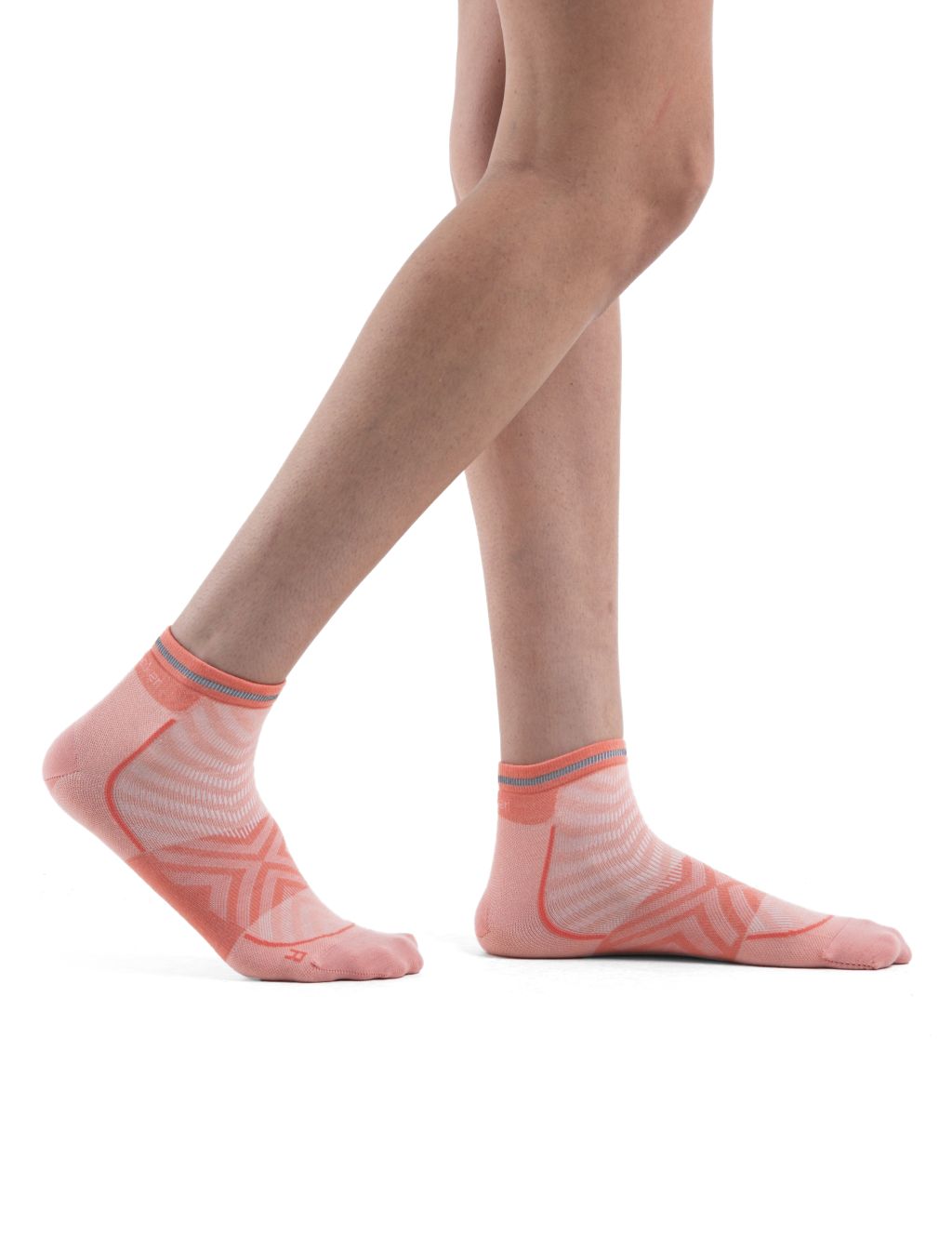 Dámské merino ponožky ICEBREAKER Wmns Merino Run+ Ultralight Mini, Glow/Tang velikost: 41-43 (L)