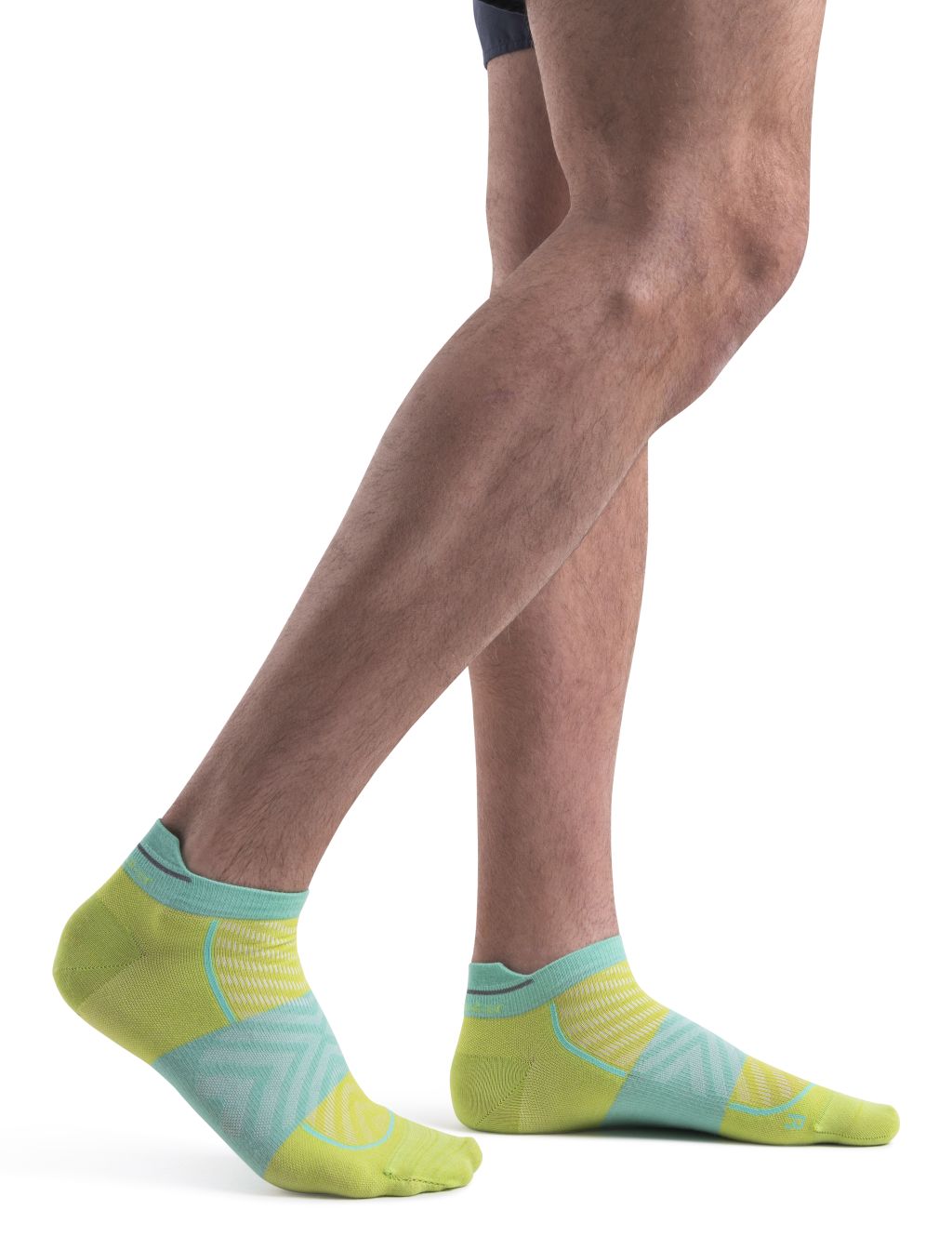 Pánské merino ponožky ICEBREAKER Mens Merino Run+ Ultralight Micro, Hyper/Aura velikost: 42-44 (M)