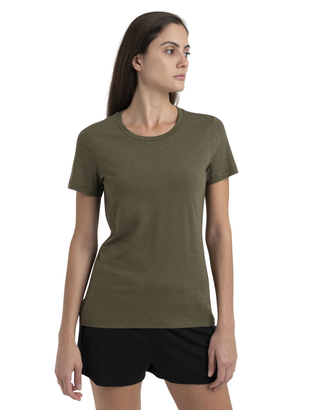 Dámské merino triko krátký rukáv ICEBREAKER Wmns Central Classic SS Tee, Loden velikost: M