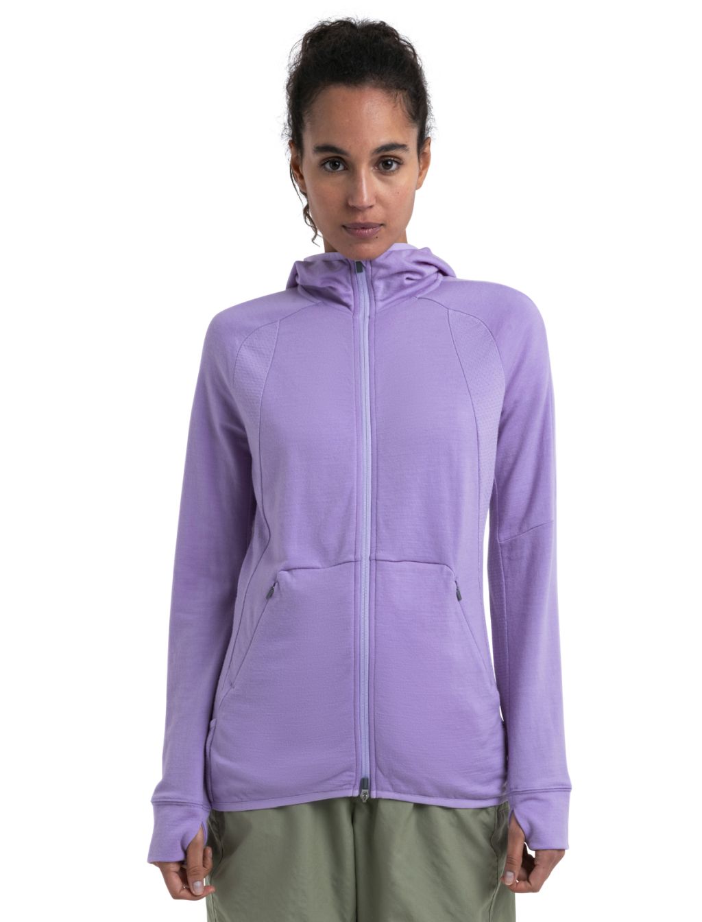 ICEBREAKER Wmns Merino Quantum ZoneKnit™ LS Zip Hoodie, Purple Gaze velikost: M