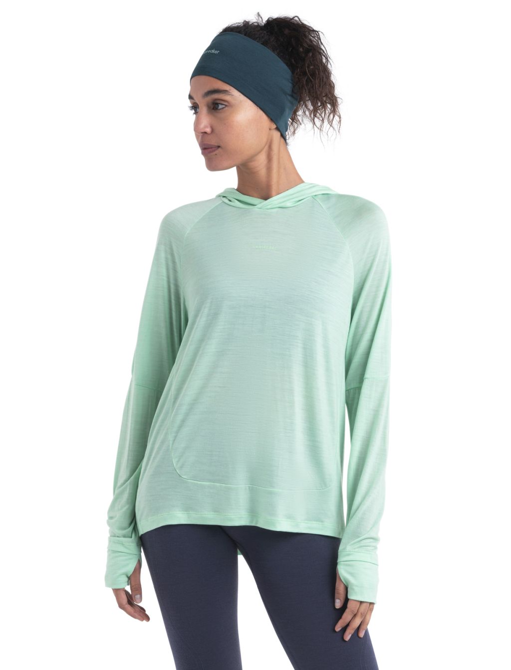 Dámská merino mikina s kapucí ICEBREAKER Wmns Merino 125 Cool-Lite™ Sphere LS Hoodie, Glass velikost: S