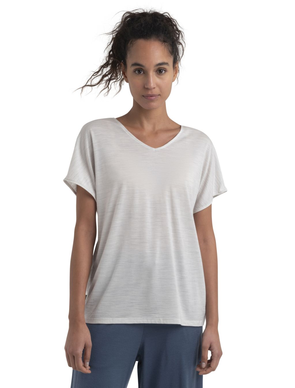 ICEBREAKER Wmns Drayden Reversible SS Top, Ecru Heather velikost: XL