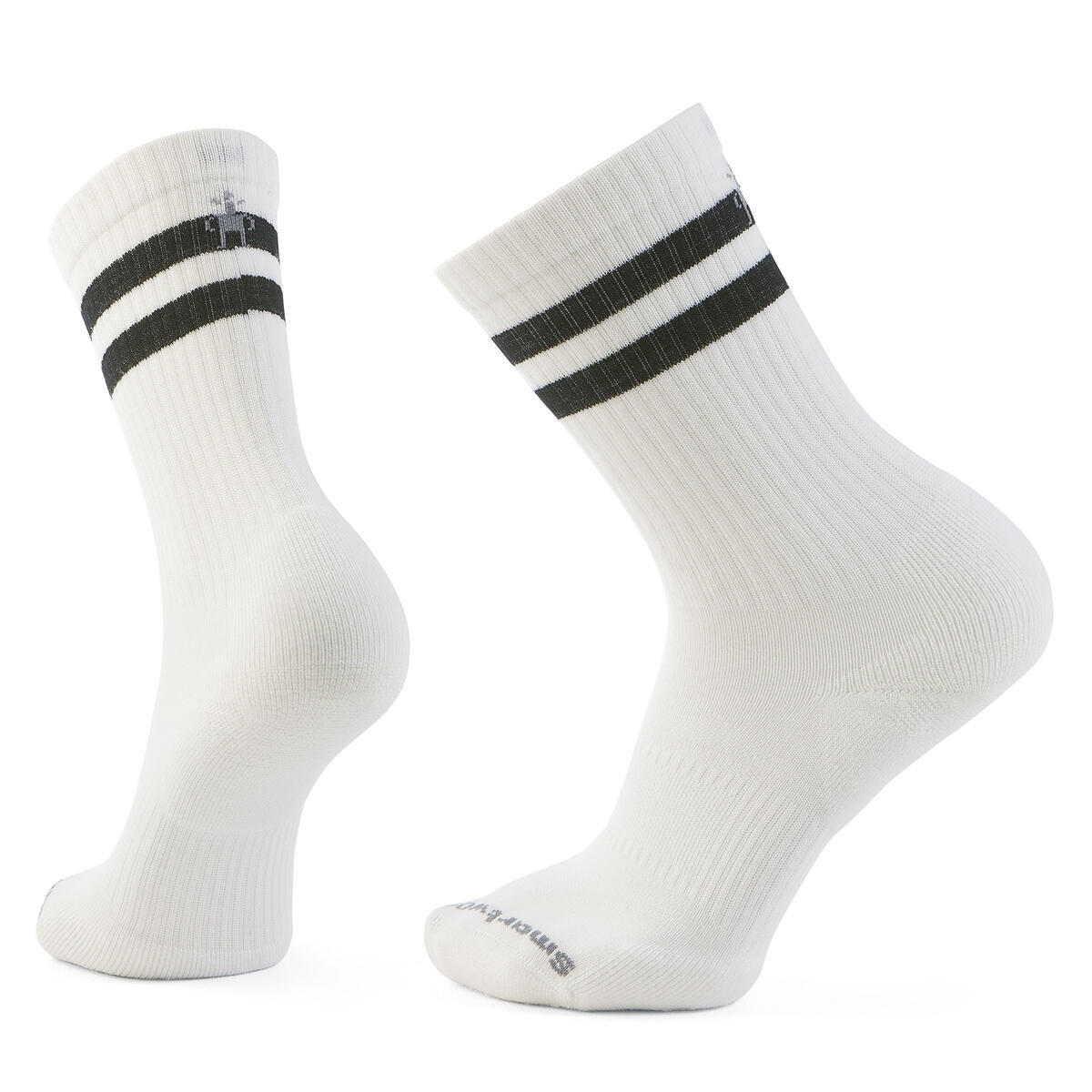 Unisex merino městské ponožky  SMARTWOOL Everyday Athletic Striped Crew Socks, White velikost: 38-41 (M)